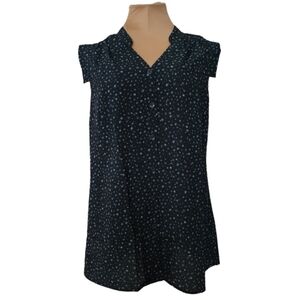 Cabi‎ Astral Starry Night Button Front Blouse Medium Sleeveless Celestial